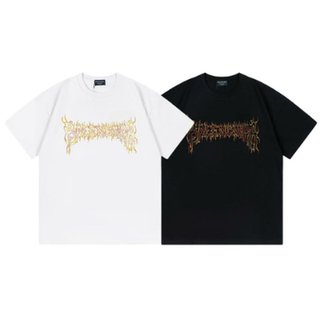 2025 Balenciaga Flame 🔥 Gothic Letter Print Short-Sleeve T-Shirt