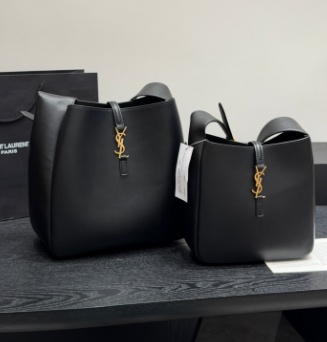 YSL Saint Laurent Leather Underarm Bucket Bag