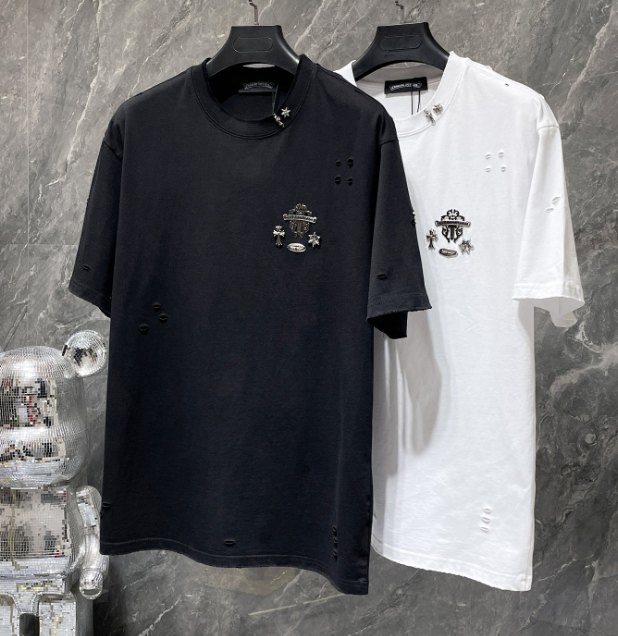 Chrome Hearts Distressed Metal Studded Tee