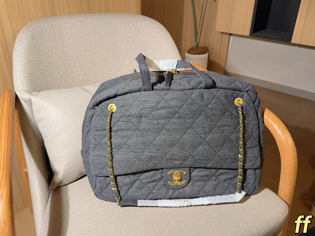 Chanel
 Denim Chain Travel Bag