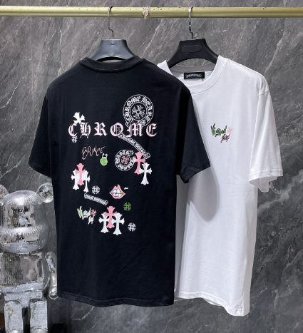 Chrome Hearts Pink & White Multi-Logo Tee