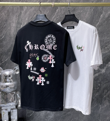 Chrome Hearts Pink & White Multi-Logo Tee