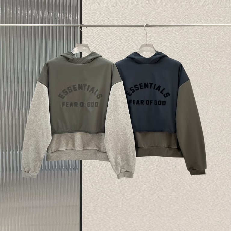 Fear of God Essentials Arch Logo Mixed Media Hoodie