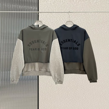 Fear of God Essentials Arch Logo Mixed Media Hoodie