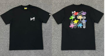 Black BAPE "BAPE STA" Sneaker Print T-Shirt (Front & Back)