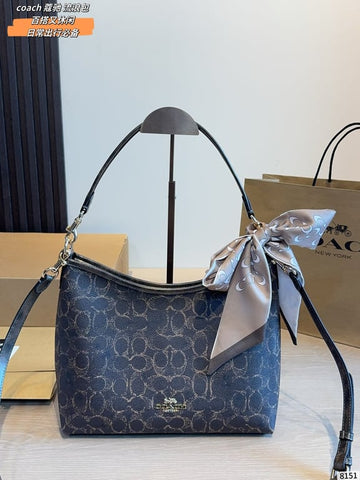Hobo Shoulder Bag with Scarf Accessory