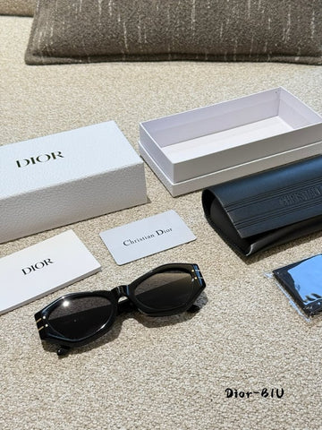 Dior Black Cat-Eye Sunglasses with Gold Details