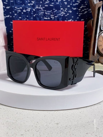 Saint Laurent Black Square Sunglasses with YSL Logo