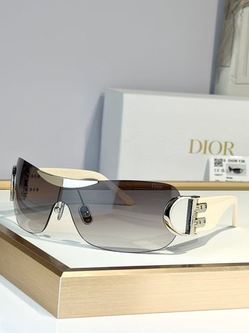 Dior Y2K Shield Sunglasses (Cream/Silver)
