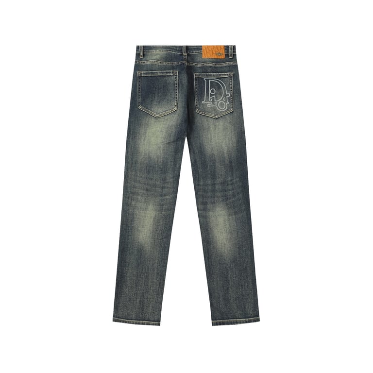 Dior Vintage Washed Denim Jeans with D Logo Embroidery