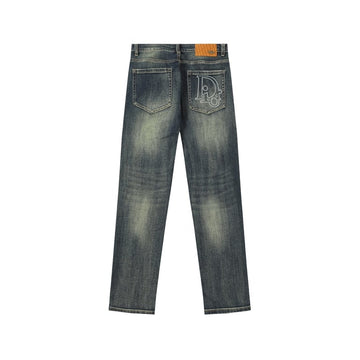 Dior Vintage Washed Denim Jeans with D Logo Embroidery