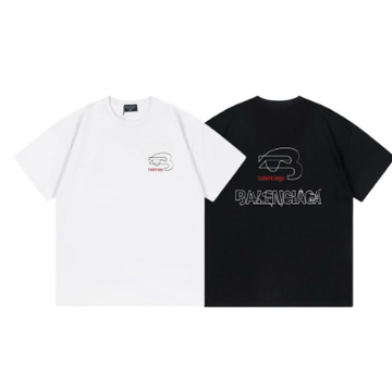 2025 Balenciaga Line Print Short-Sleeve T-Shirt