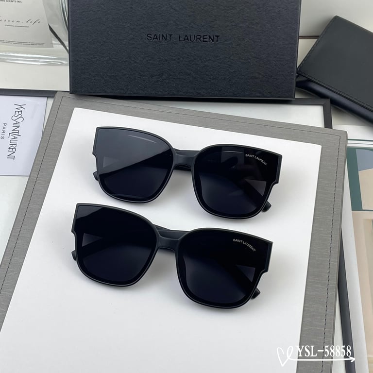 Saint Laurent Black Oversized Square Sunglasses