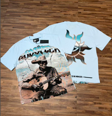 Godspeed American rock street style washed retro short-sleeved T-shirt
