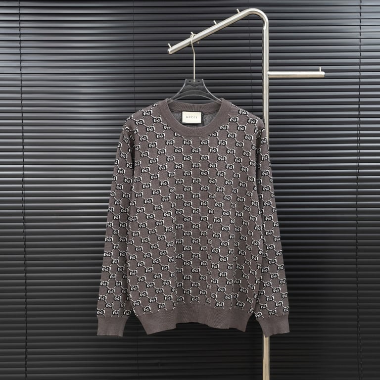 Gucci all-over print knit long-sleeved sweater