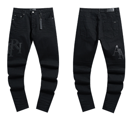 Black Denim Jeans with Debossed AMIRI Logo