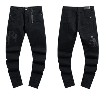 Black Denim Jeans with Debossed AMIRI Logo