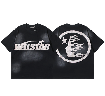 Hellstar Washed Print Glitter Short-Sleeve T-Shirt