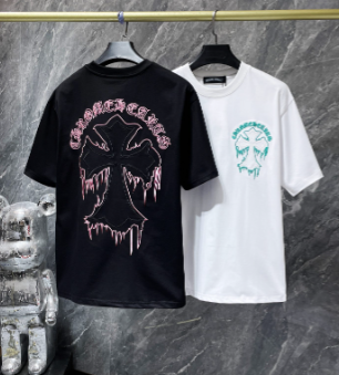 Chrome Hearts Dripping Effect Cross Tee