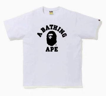 White BAPE College Logo T-Shirt