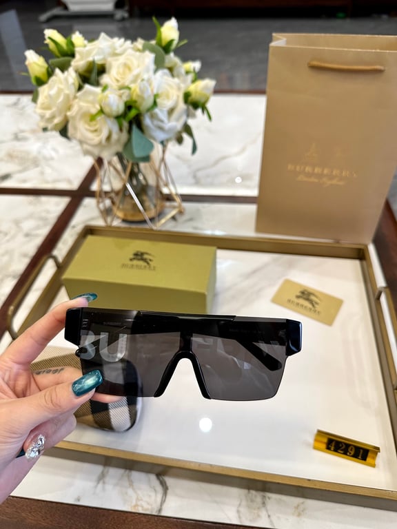 Burberry Shield Sunglasses with "BURBERRY" Logo Lenses