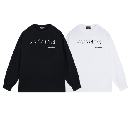 Balenciaga long-sleeved shirt with blurred shadow logo print.
