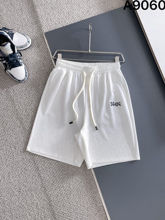 Dior White Embossed Oblique Print Sweat Shorts with Graffiti Logo