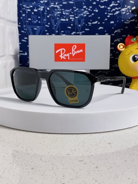 Ray-Ban RB3548N Hexagonal Sunglasses (Black with Gold Accent)