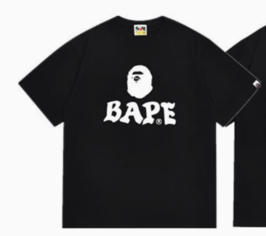 Black BAPE T-Shirt with "BAPE" and Ape Head Logo