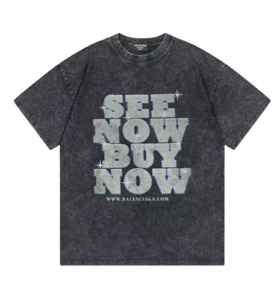 2025 Balenciaga 2025 New Arrival - See Now, Buy Now, Logo Lettering - Unisex Short-Sleeve T-Shirt