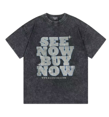 2025 Balenciaga 2025 New Arrival - See Now, Buy Now, Logo Lettering - Unisex Short-Sleeve T-Shirt