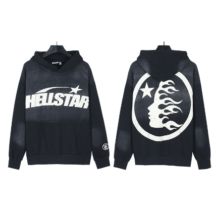 Hellstar Distressed Terry Cloth High Street Retro Hooded Sweatshirt