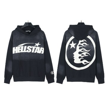 Hellstar Distressed Terry Cloth High Street Retro Hooded Sweatshirt