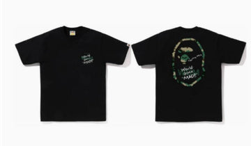 Black BAPE "World Gone Mad" Logo T-Shirt (Front & Back)