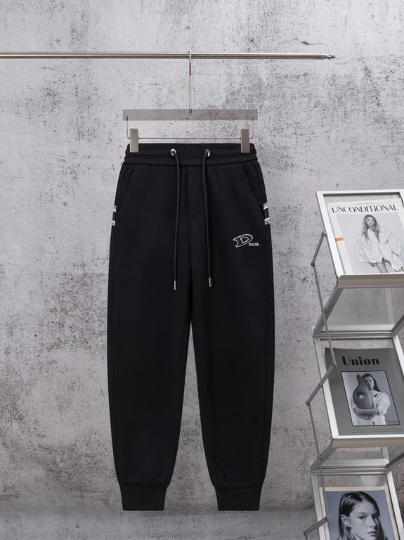 Dior Black D-Logo Side-Print Jogger Pants