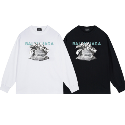Balenciaga long-sleeved shirt with printed gold pattern!