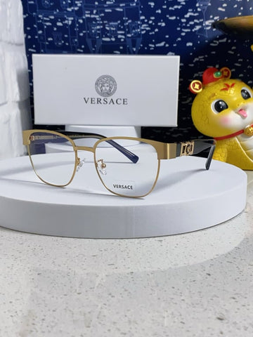 Versace Gold-Tone Square Optical Glasses with Medusa Temples