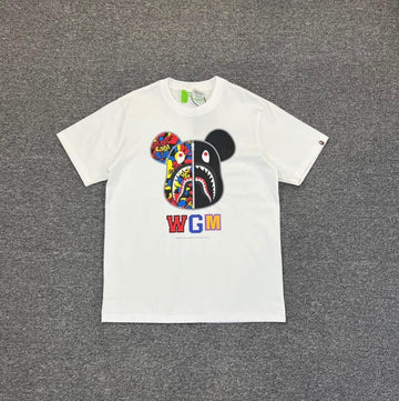 White BAPE x BE@RBRICK Shark WGM T-Shirt