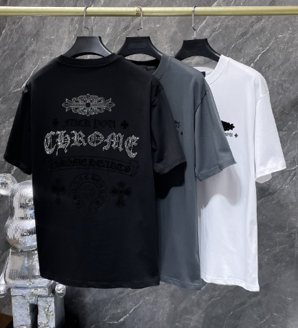 Chrome Hearts Multi-Logo Rhinestone Tee