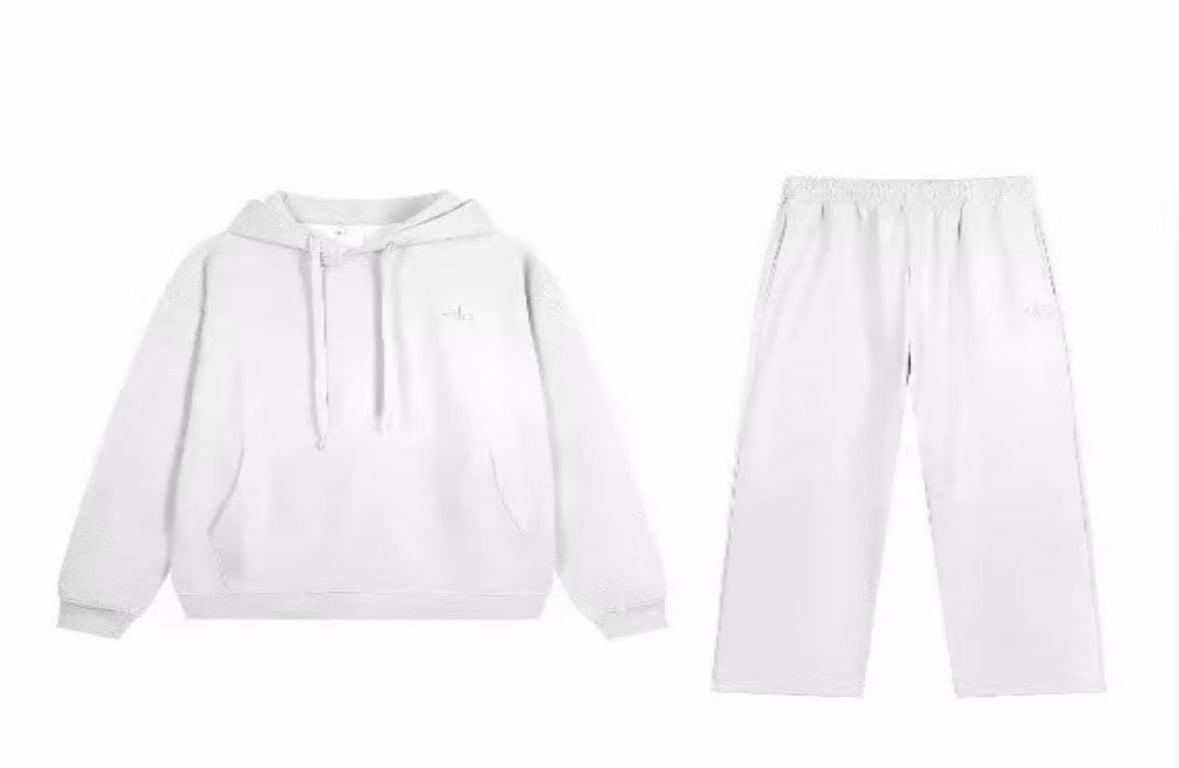 ALO White Hooded Straight-Leg Suit