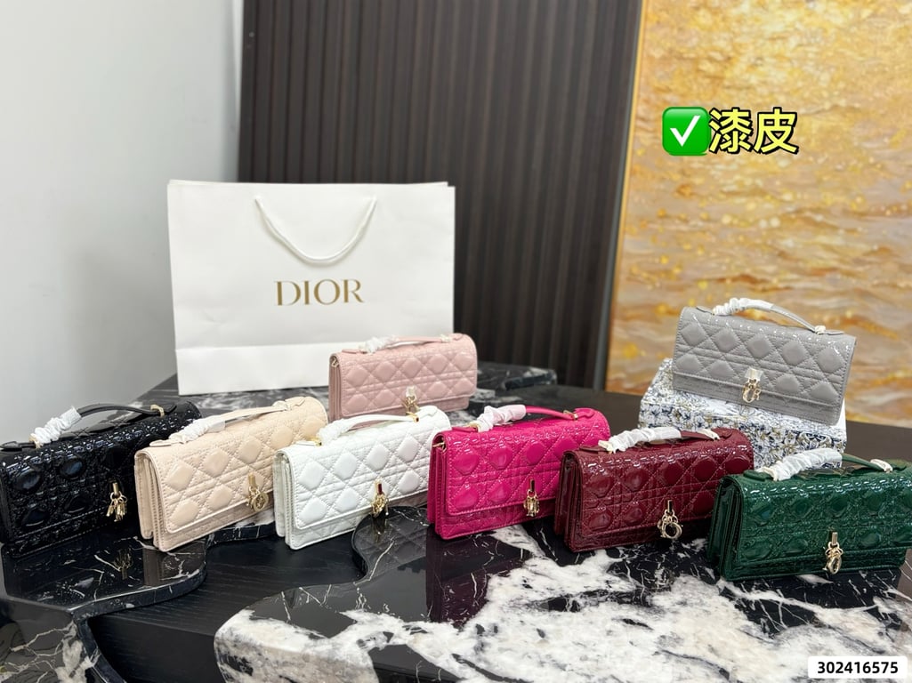 Dior Miss Dior Top Handle Bag (Patent Calfskin)