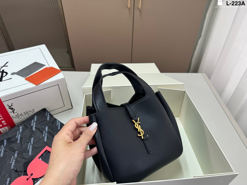 YSL Small Bucket Bag with Cassandre Logo