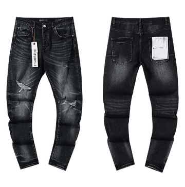 Black Washed Slim Denim Jeans with Light Distressing