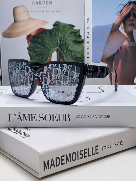Dior Black Monogram Square Sunglasses