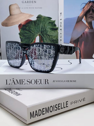 Dior Black Monogram Square Sunglasses