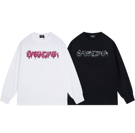Balenciaga Melting Ice Cream Letter Print Long Sleeve