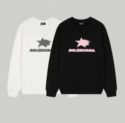 Balenciaga 23S New Five-Pointed Star Print Crew Neck Sweatshirt