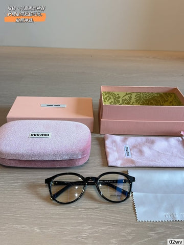 Miu Miu Black Round Optical Glasses
