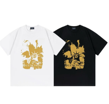 v2025 Balenciaga Statue of Liberty Print Short-Sleeve T-Shirt