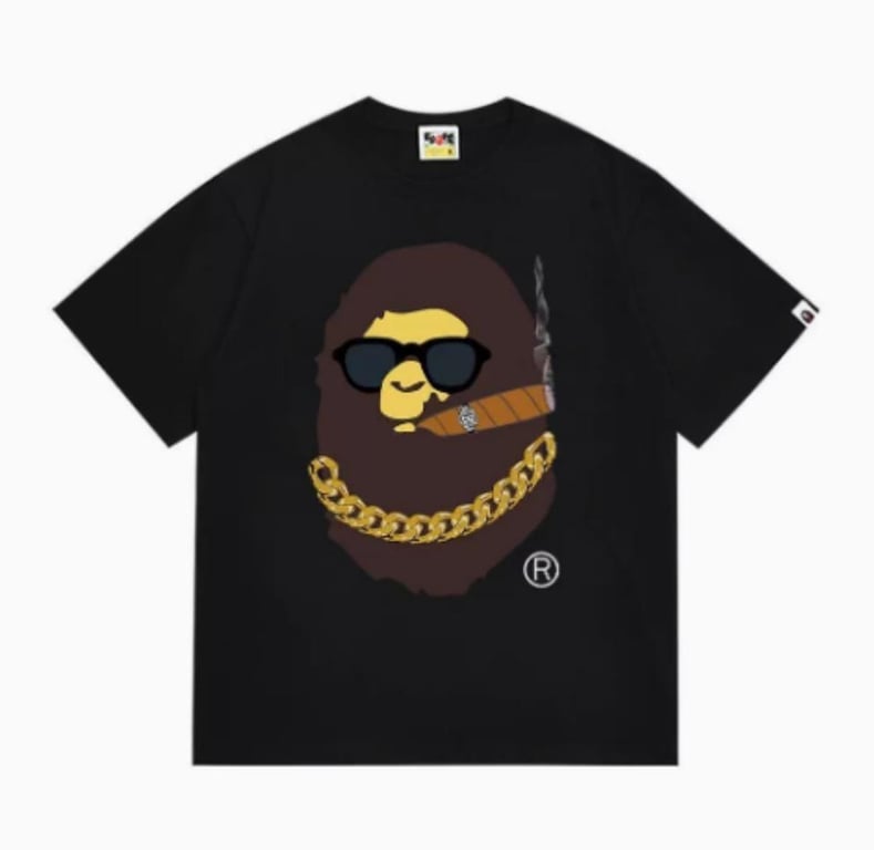 Black BAPE Gangster Ape Head T-Shirt